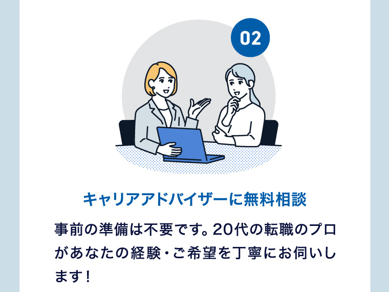 ②キャリアアドバイザーに無料相談